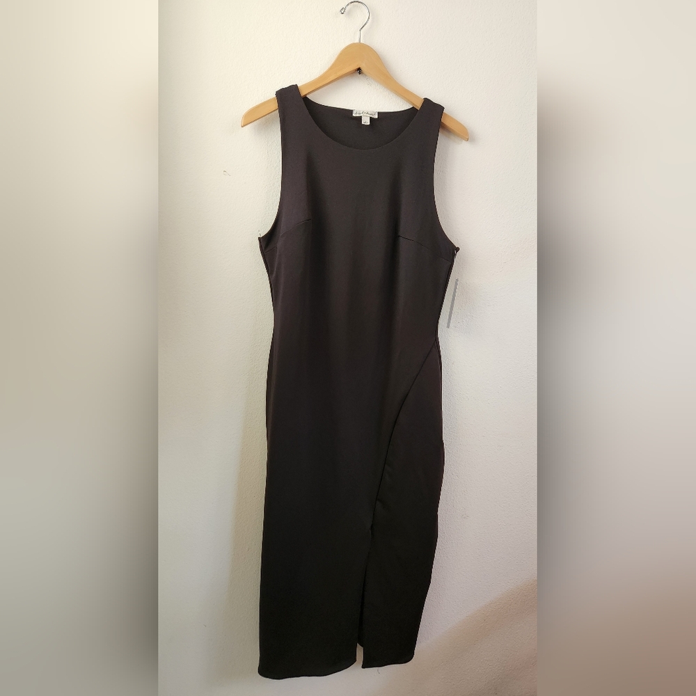 Derek Heart Women's Black Sleeveless Midi Dress Fitted‎ 1X NWT